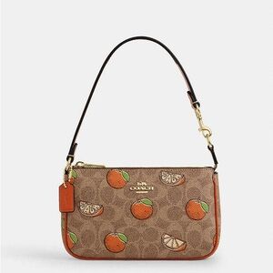 NWT Coach Nolita 19 In Signature Canvas With Orange Print